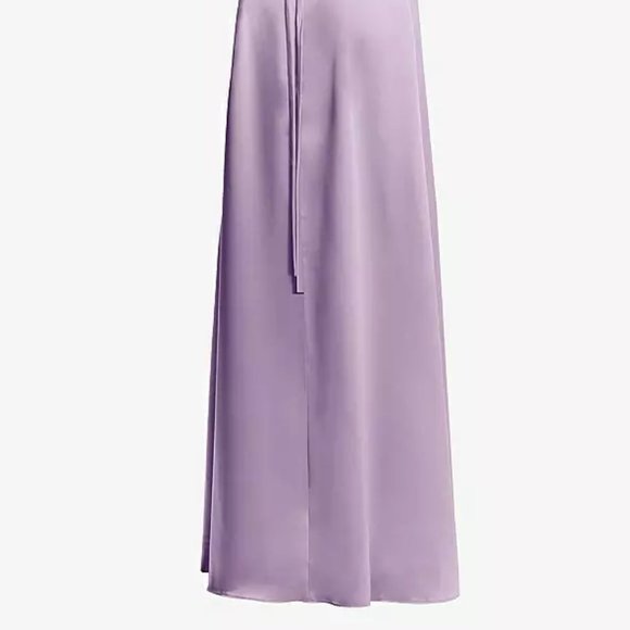 After Six 6874...Lace Up Tie-Back Corset Maxi Dress..Pale Purple...Size 8...NWT - Picture 4 of 7